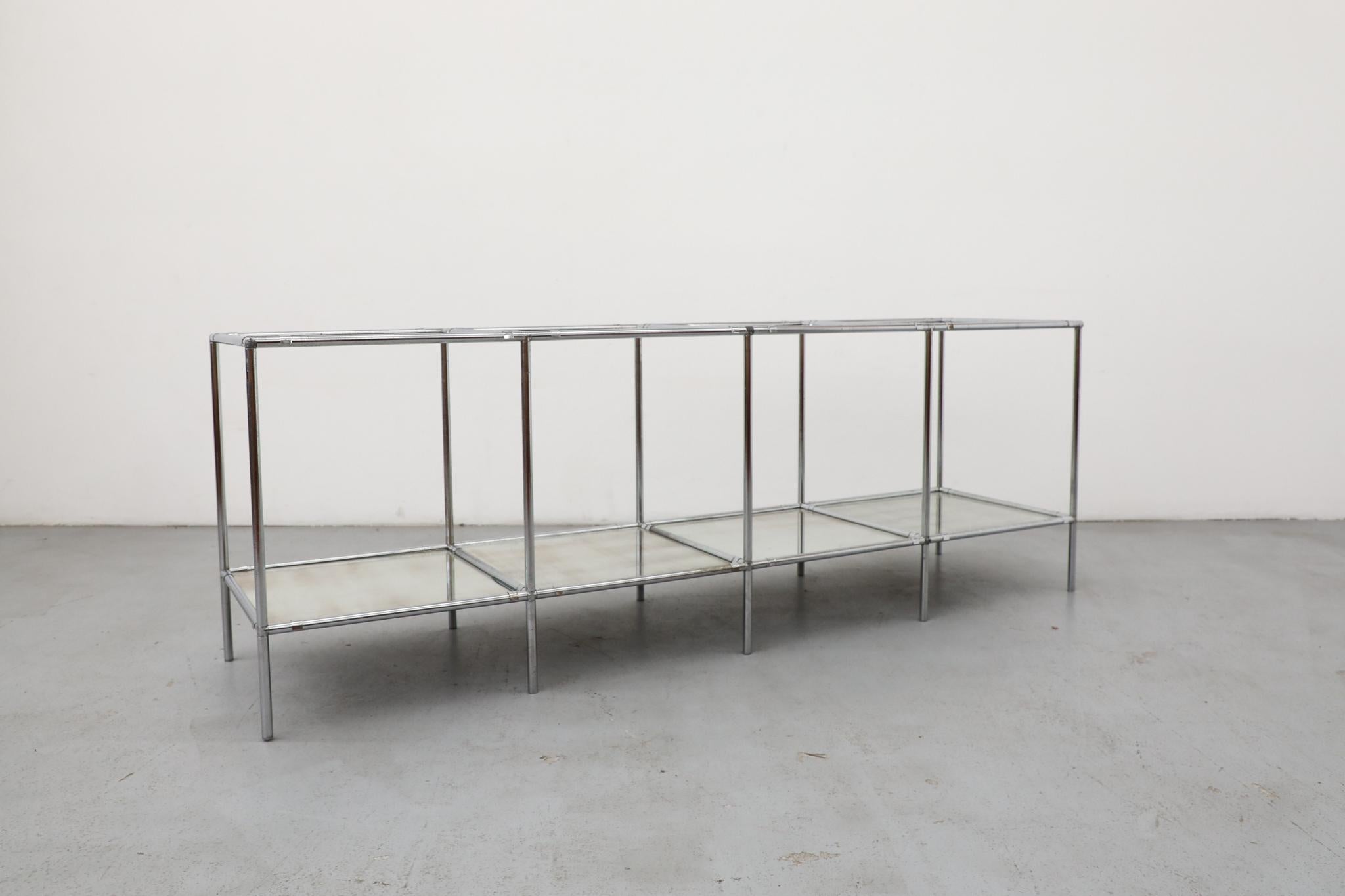 Mid-20th Century 1960s Poul Cadovius 'Abstracta' Shelving System with Glass & Mirror For Sale