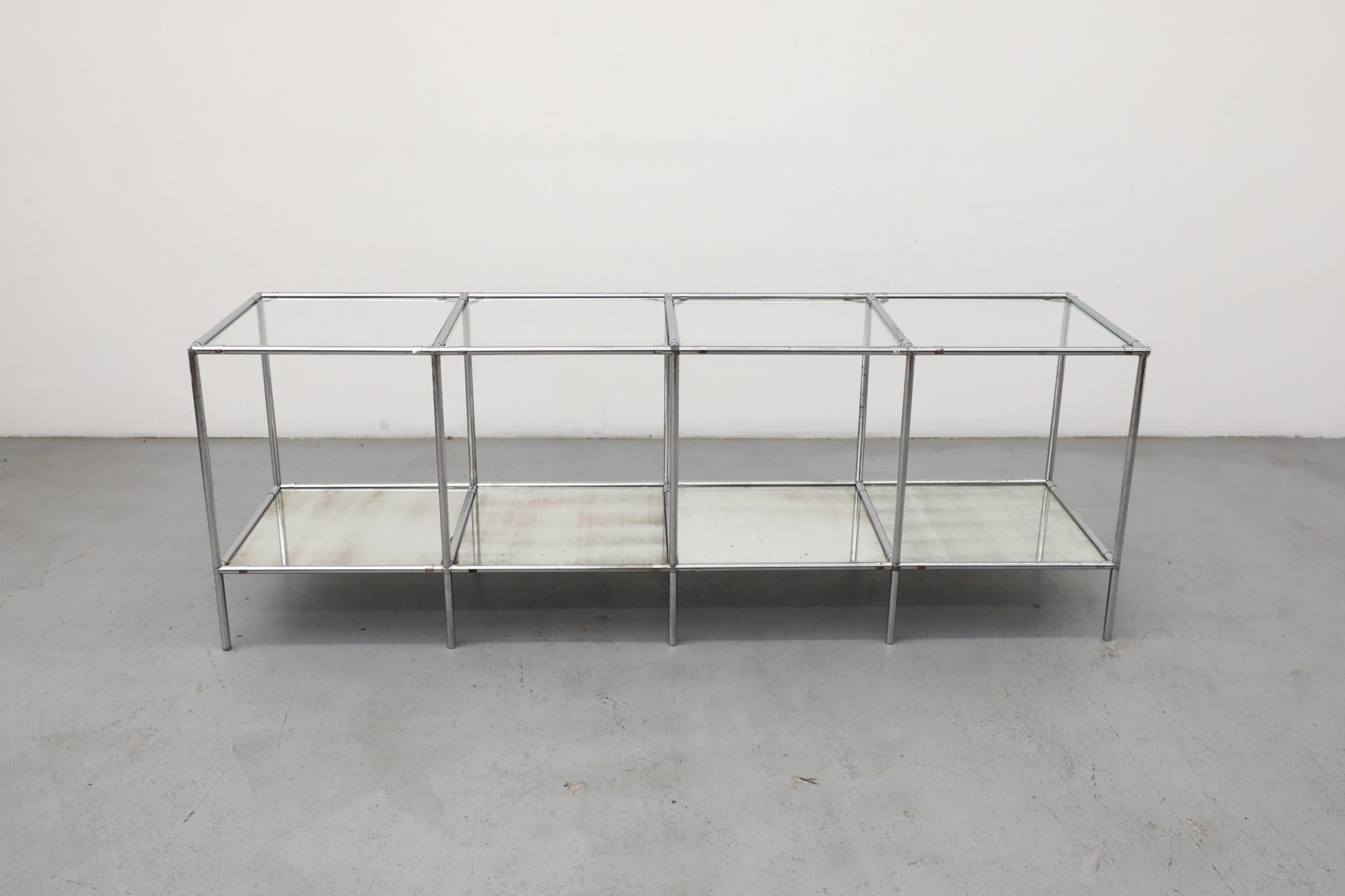 1960s Poul Cadovius 'Abstracta' Shelving System with Glass & Mirror For Sale 2