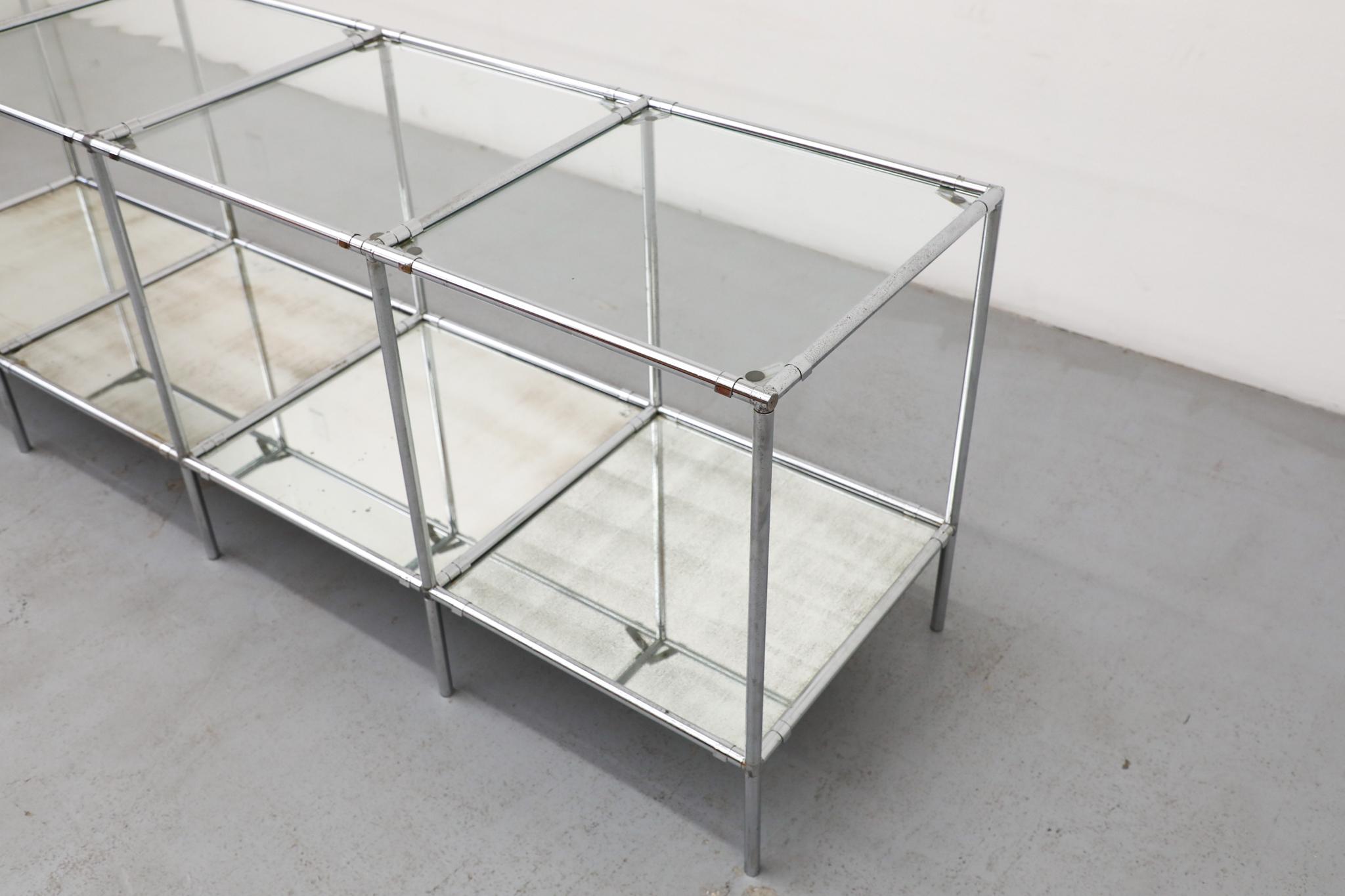 1960s Poul Cadovius 'Abstracta' Shelving System with Glass & Mirror For Sale 3