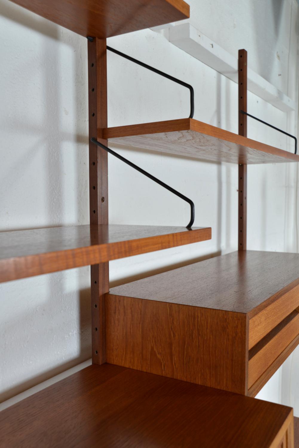 1960s Poul Cadovius Modular Teak 2-Bay Danish Royal System Wall Unit Shelving 11