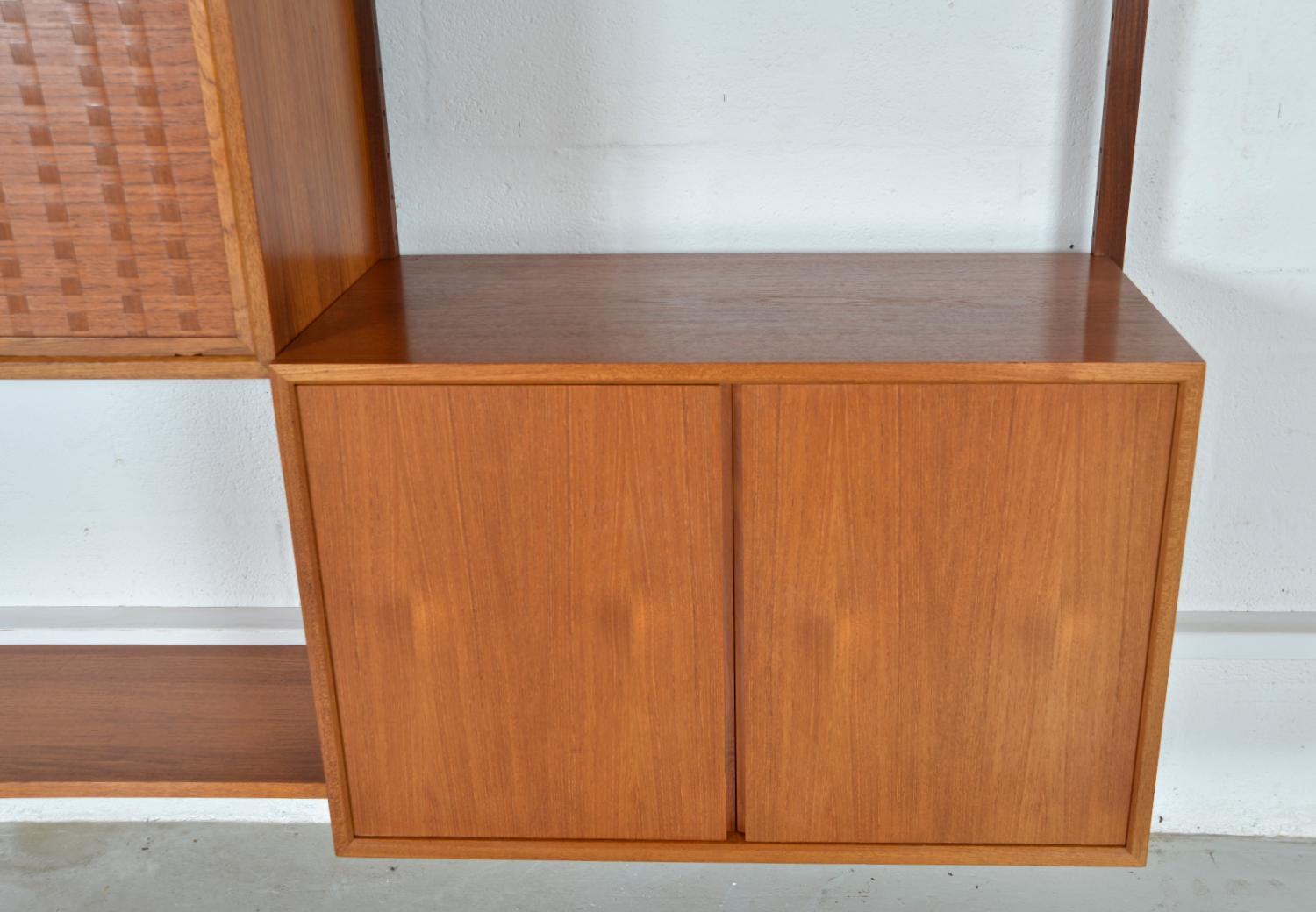 1960s Poul Cadovius Modular Teak 2-Bay Danish Royal System Wall Unit Shelving 12