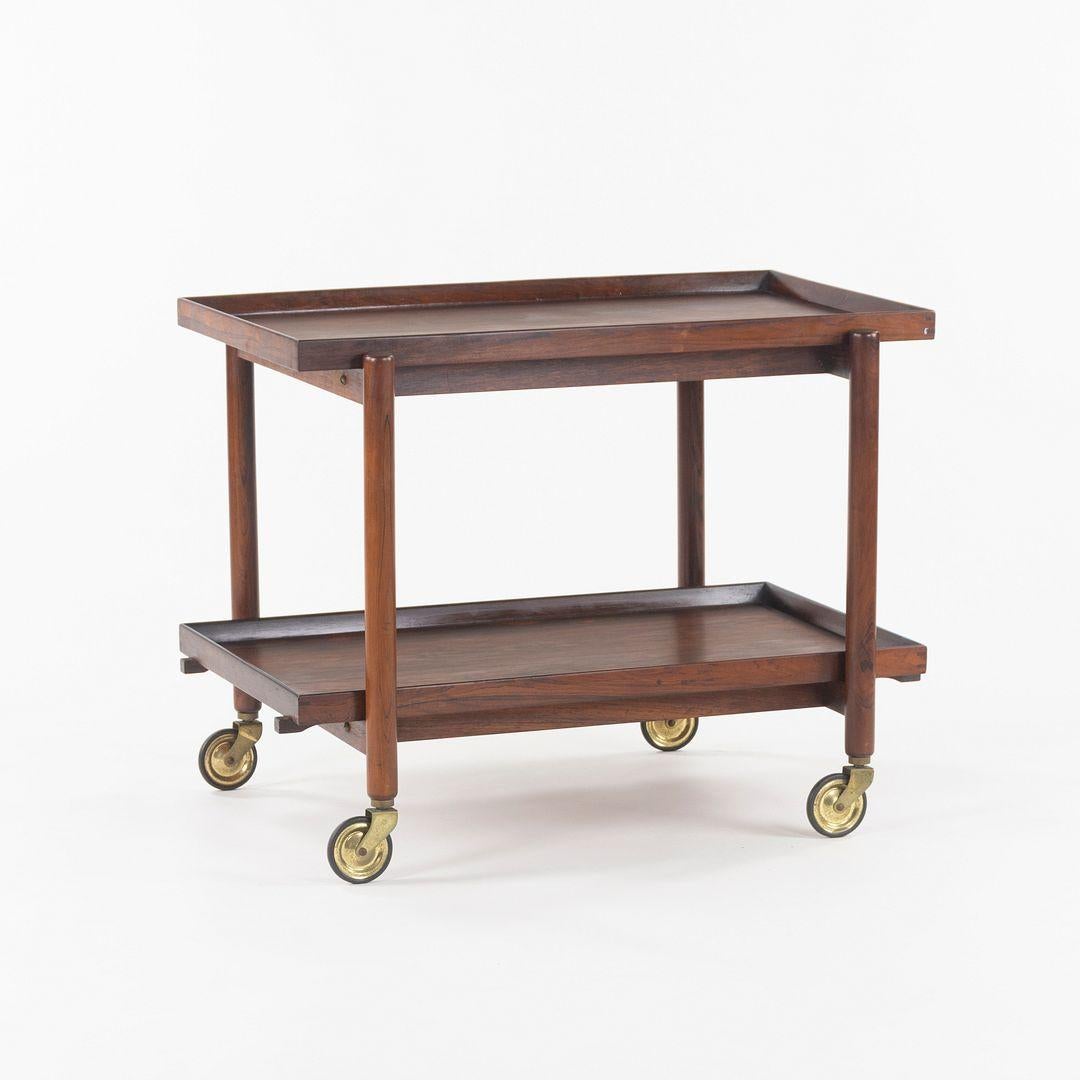 1960s Poul Hundevad Danish Modern Two-Tiered Rosewood Serving Bar Cart en vente 4