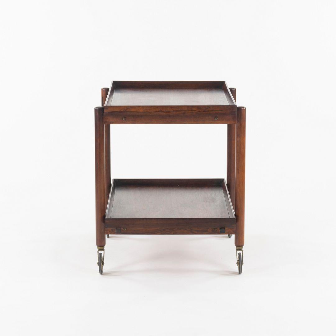 1960s Poul Hundevad Danish Modern Two-Tiered Rosewood Serving Bar Cart en vente 1