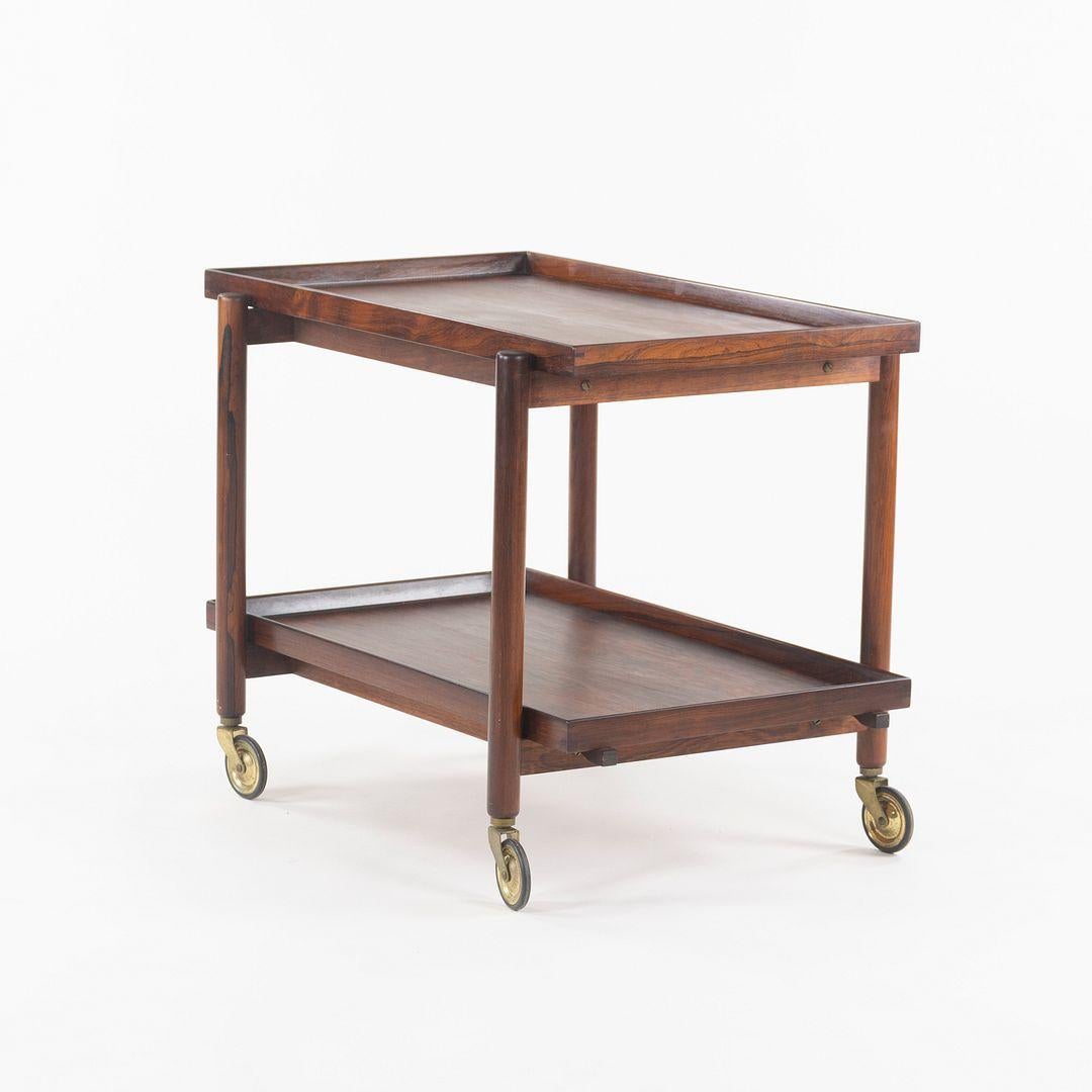1960s Poul Hundevad Danish Modern Two-Tiered Rosewood Serving Bar Cart en vente 2