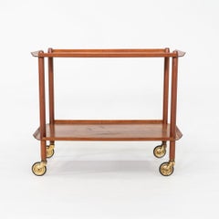 Poul Hundevad per Vamdrup, carretto da bar e da portata in teak del 1960