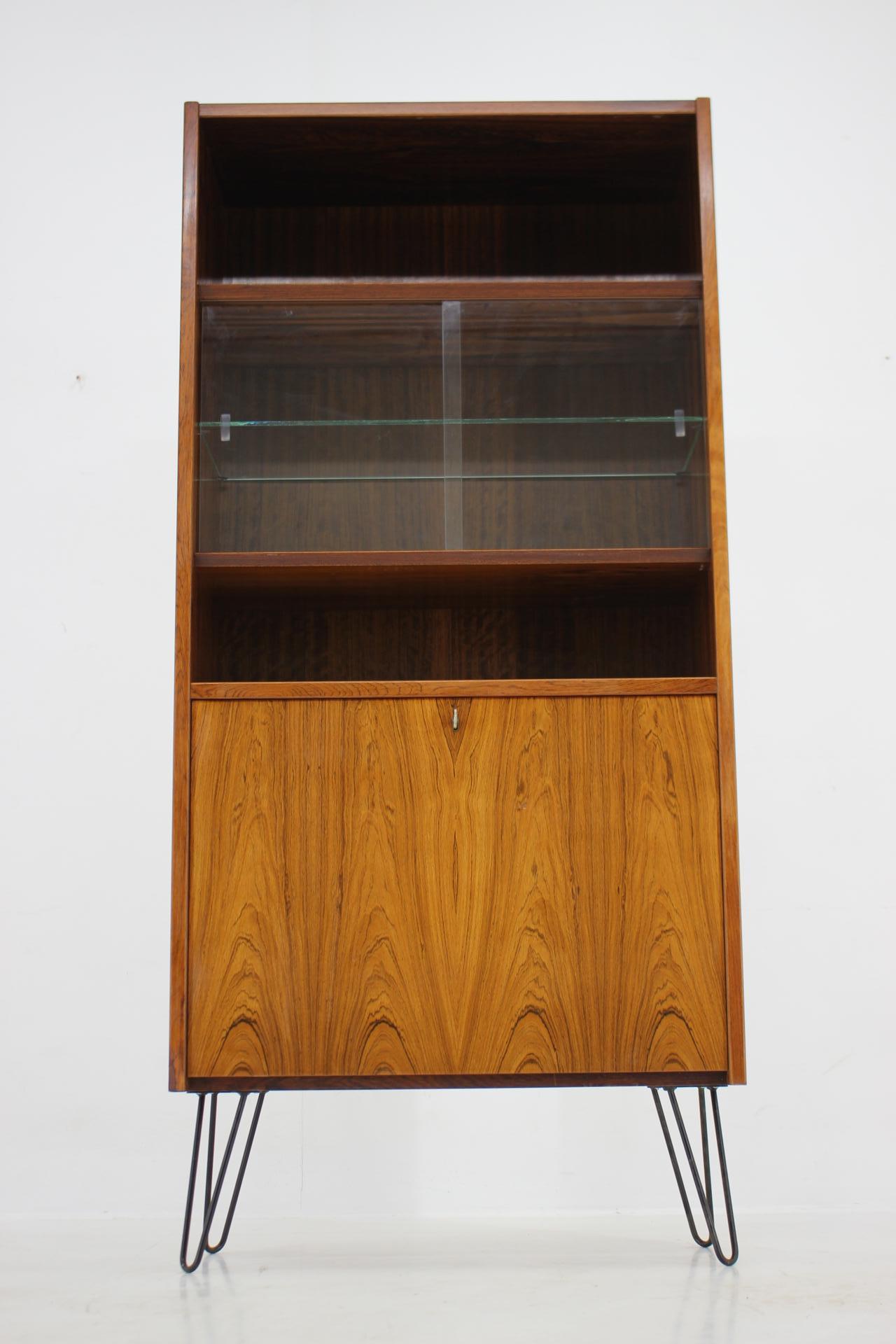 Mid-Century Modern 1960s Poul Hundevad Palisander Upcycled Bookcase Cabinet, Denmark