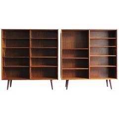 1960s Poul Hundevad Scandinavian Mid-Century Modern Wood Bookcases