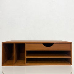 1960s Poul Hundevad Secretary Office Organizer Teak Cabinet with Paper File Tray