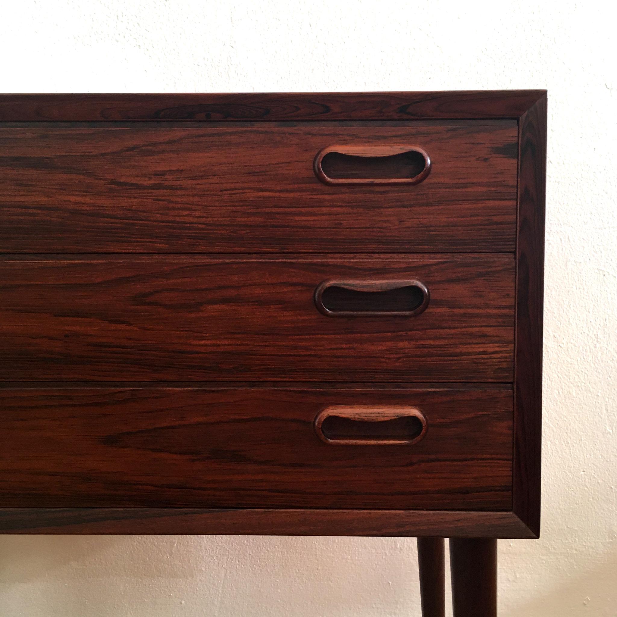1960's Poul Hundevad Style Danish Rosewood Petite Side Chest 1