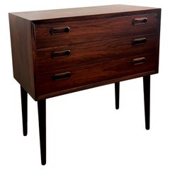 1960's Poul Hundevad Style Danish Rosewood Petite Side Chest