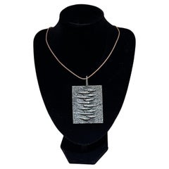 1960s Poul Warmind Brutalist Pendant Textured Pewter Denmark