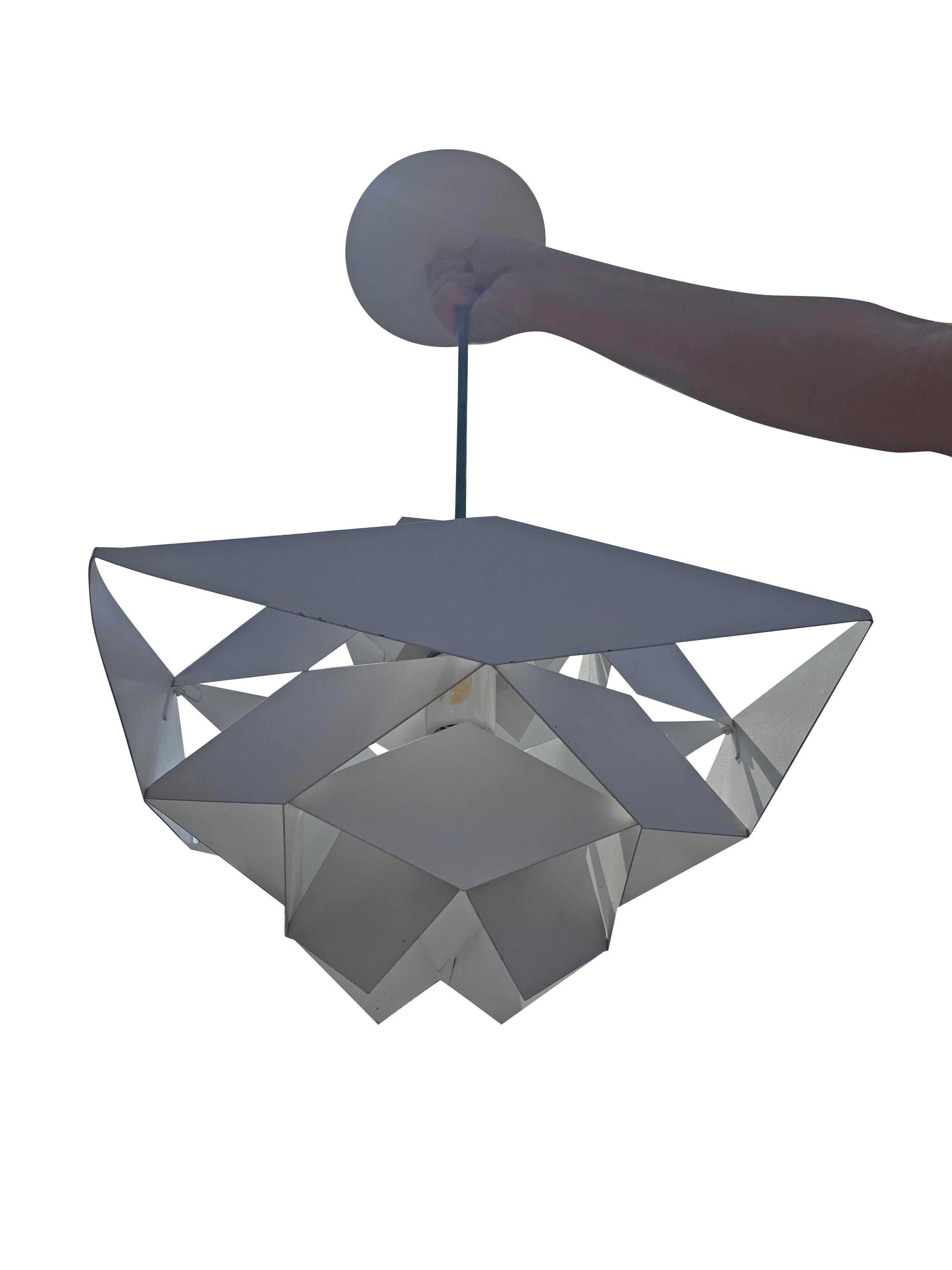 Scandinavian Modern 1960s Preben Dahl Symfoni Scandinavian Geometry Enameled Steel Hanging Lamp For Sale