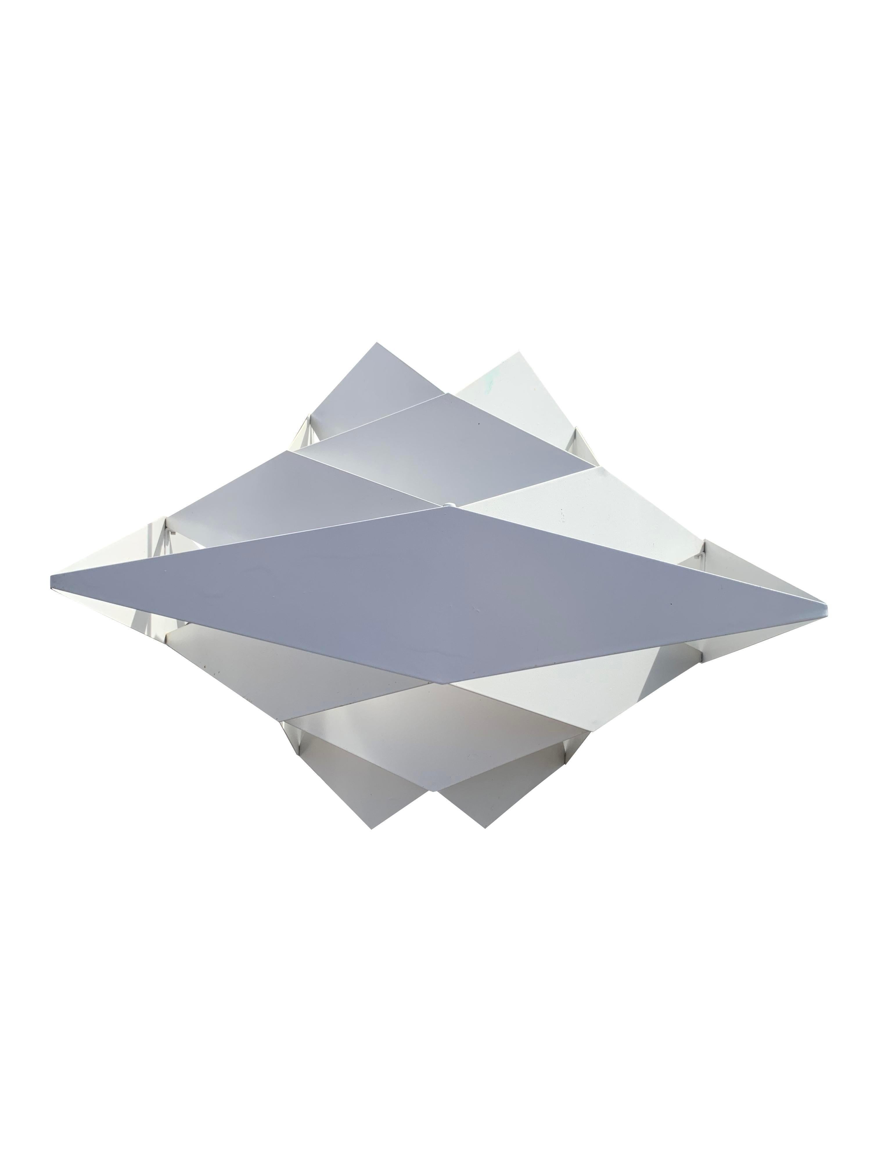 1960s Preben Dahl Symfoni Scandinavian Geometry Enameled Steel Hanging Lamp For Sale 3