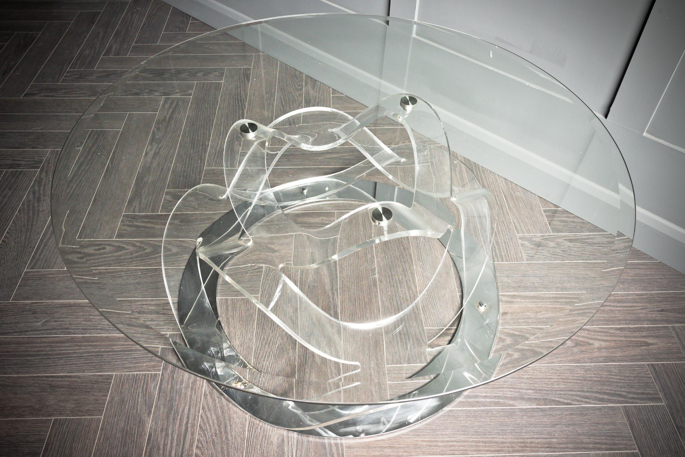 20th Century 1960's Pressed Lucite Coffee Table For Sale