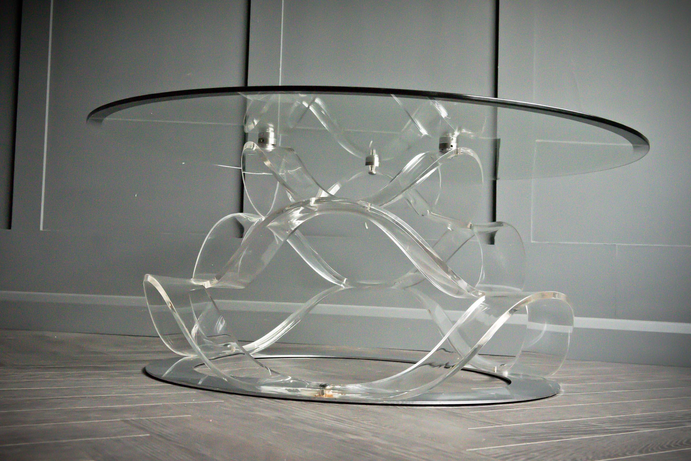 1960's Pressed Lucite Coffee Table For Sale 1