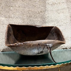 1960s Primitive Art Patinated Wood Carved Bowl Turkana Kenya