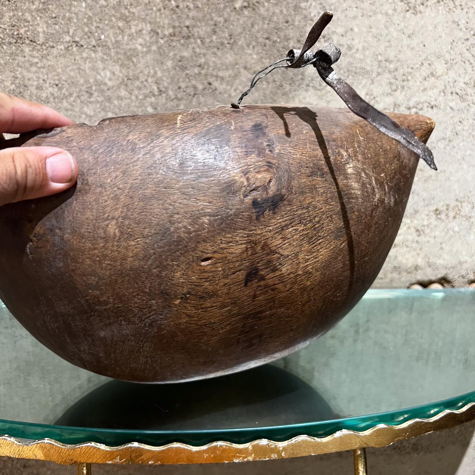 Kenyan 1960s Primitive Art Patinated Wood Carved Bowl Turkana Kenya For Sale