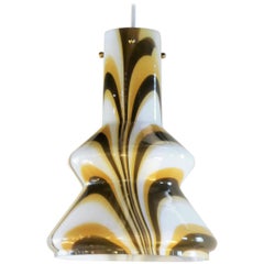 1960s Psychedelic Italian Swirl Blown Glass Pendant