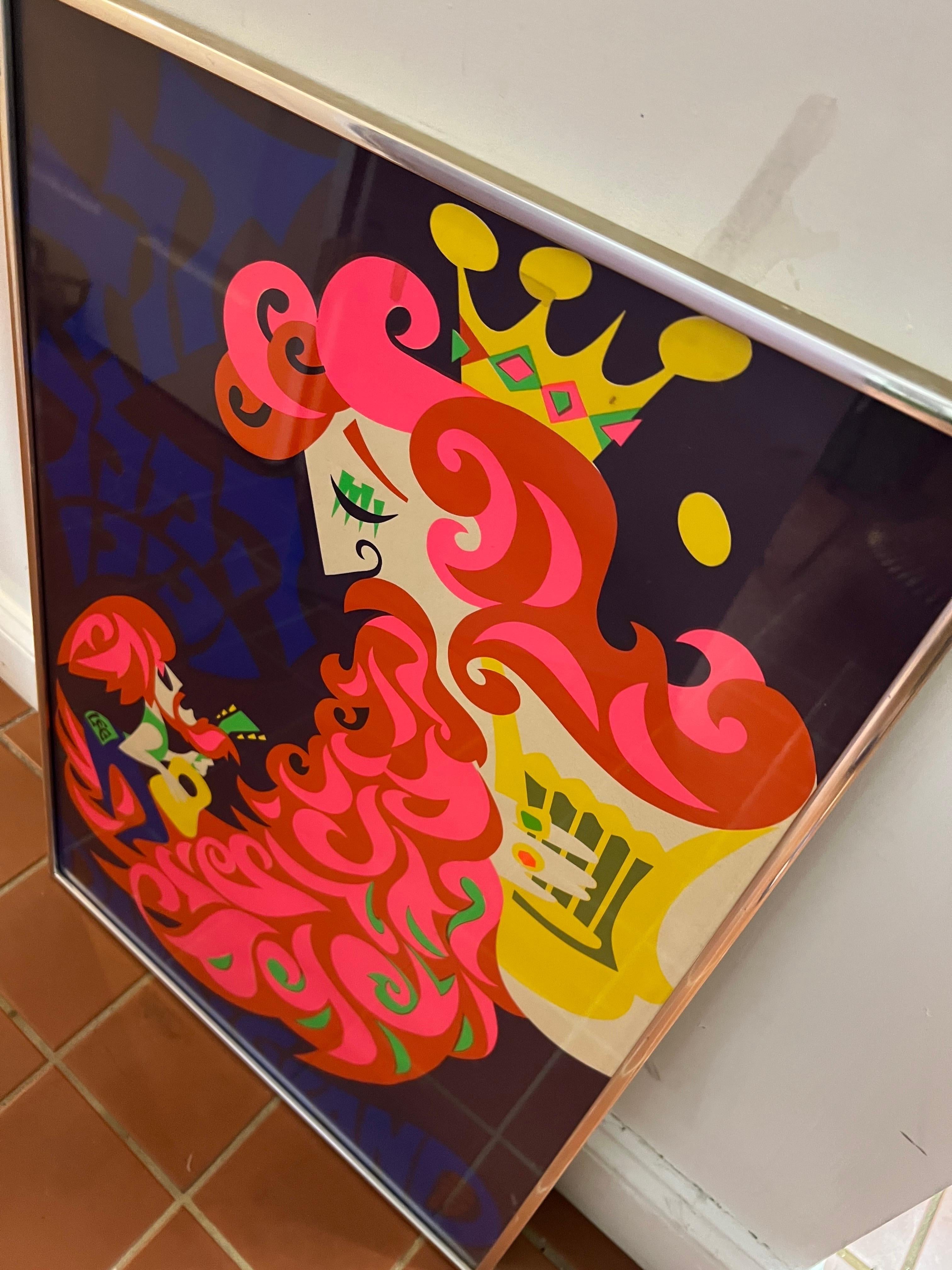 Serigrafía de arte pop psicodélico de los años 70 del rey David y su nieto, por Shamir Bros. en venta 10