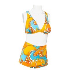 Vintage 1960s Psychedelic Printed Bathing Suit