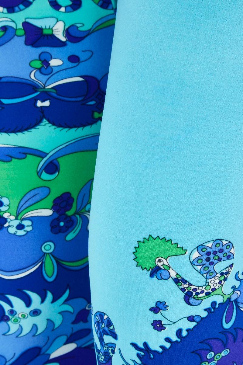 Pucci Leggings imprimés turquoise des années 1960 Pour femmes en vente