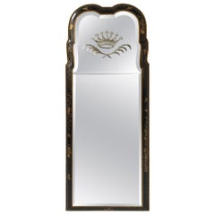 1960s Queen Anne Mirror with Etched Crown by LaBarge