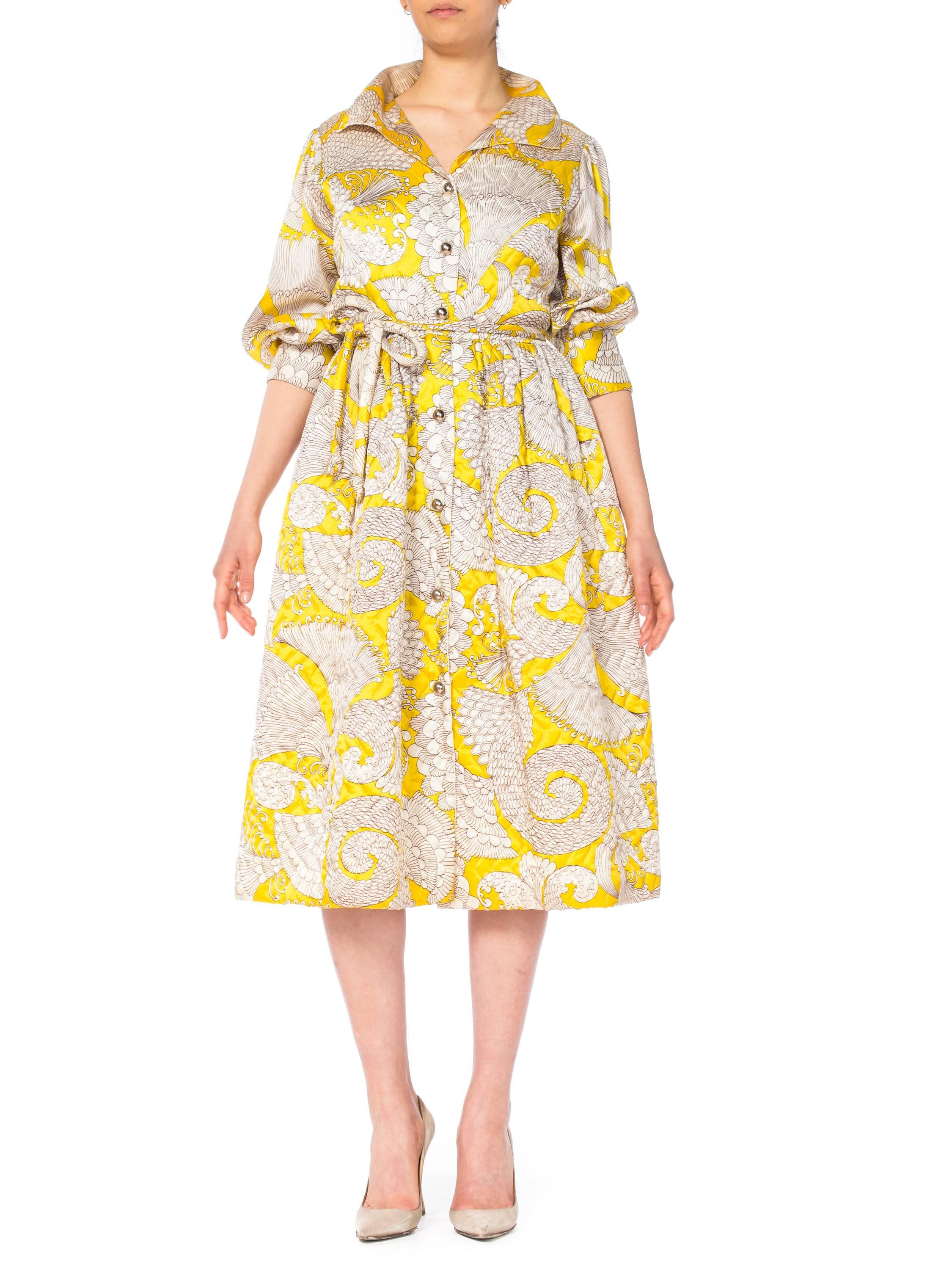 1960s Quilted Printed Dress
