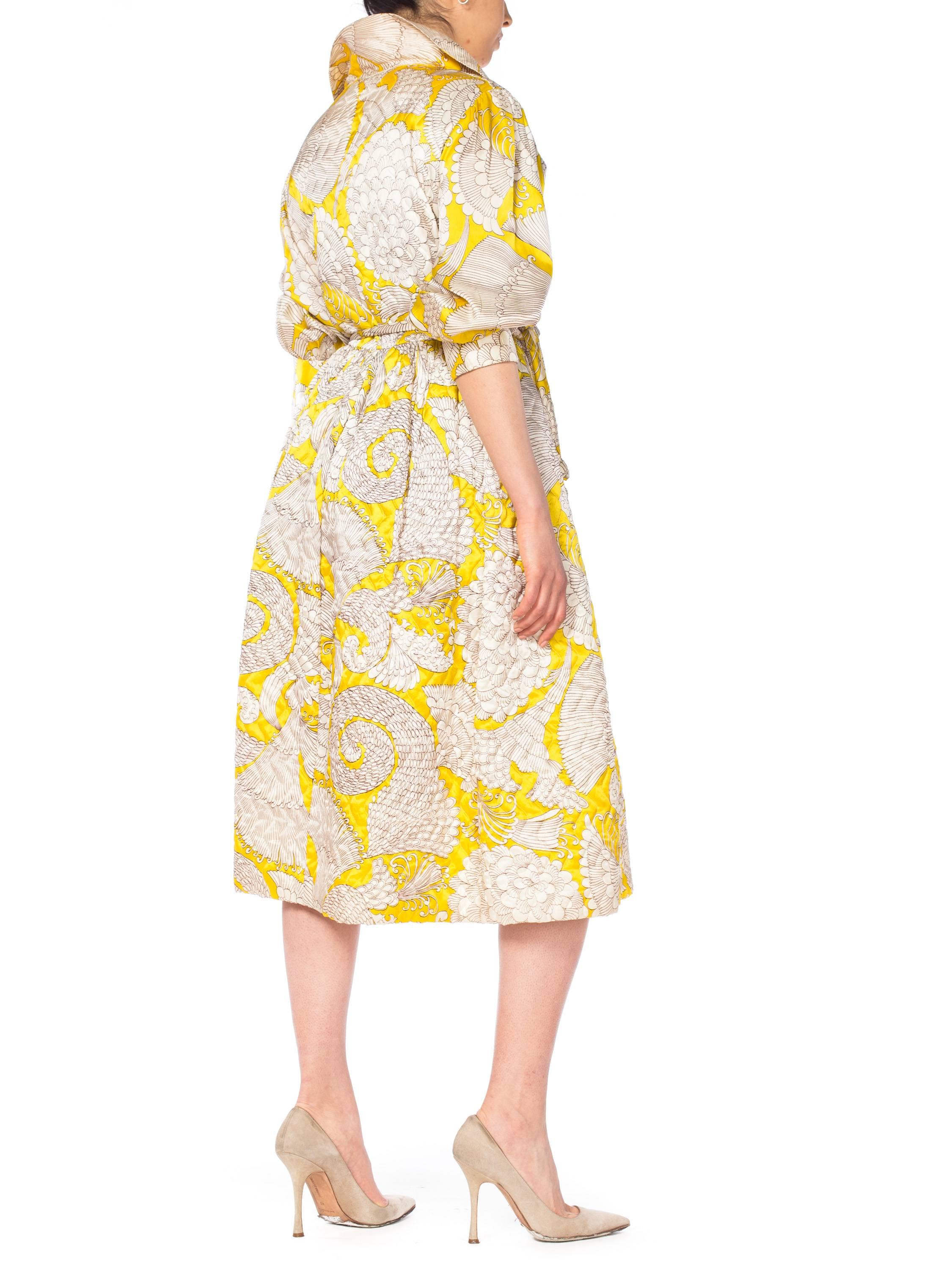 Women's 1960s Quilted Printed Coat Dress
