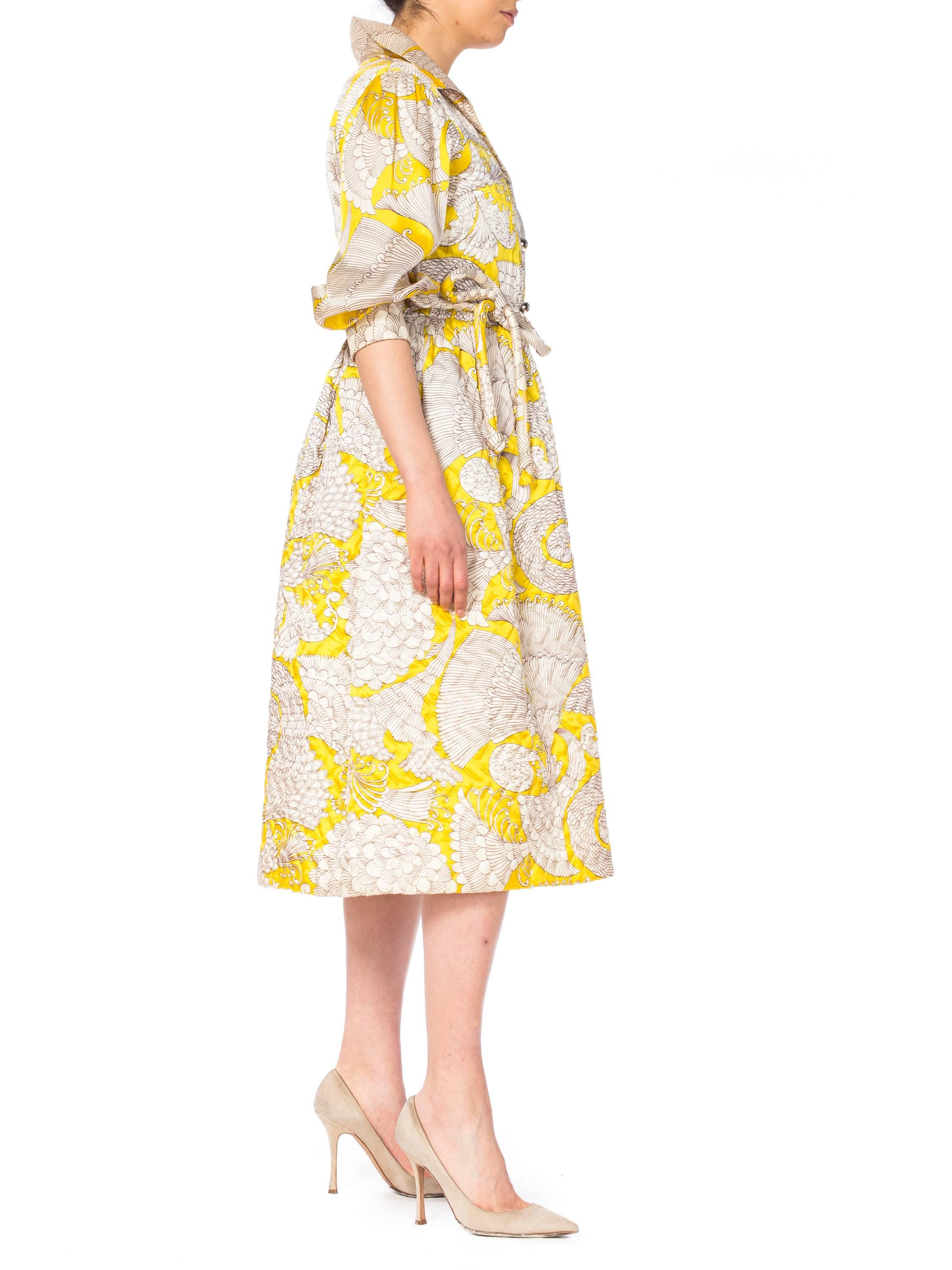 1960s Quilted Printed Coat Dress 1