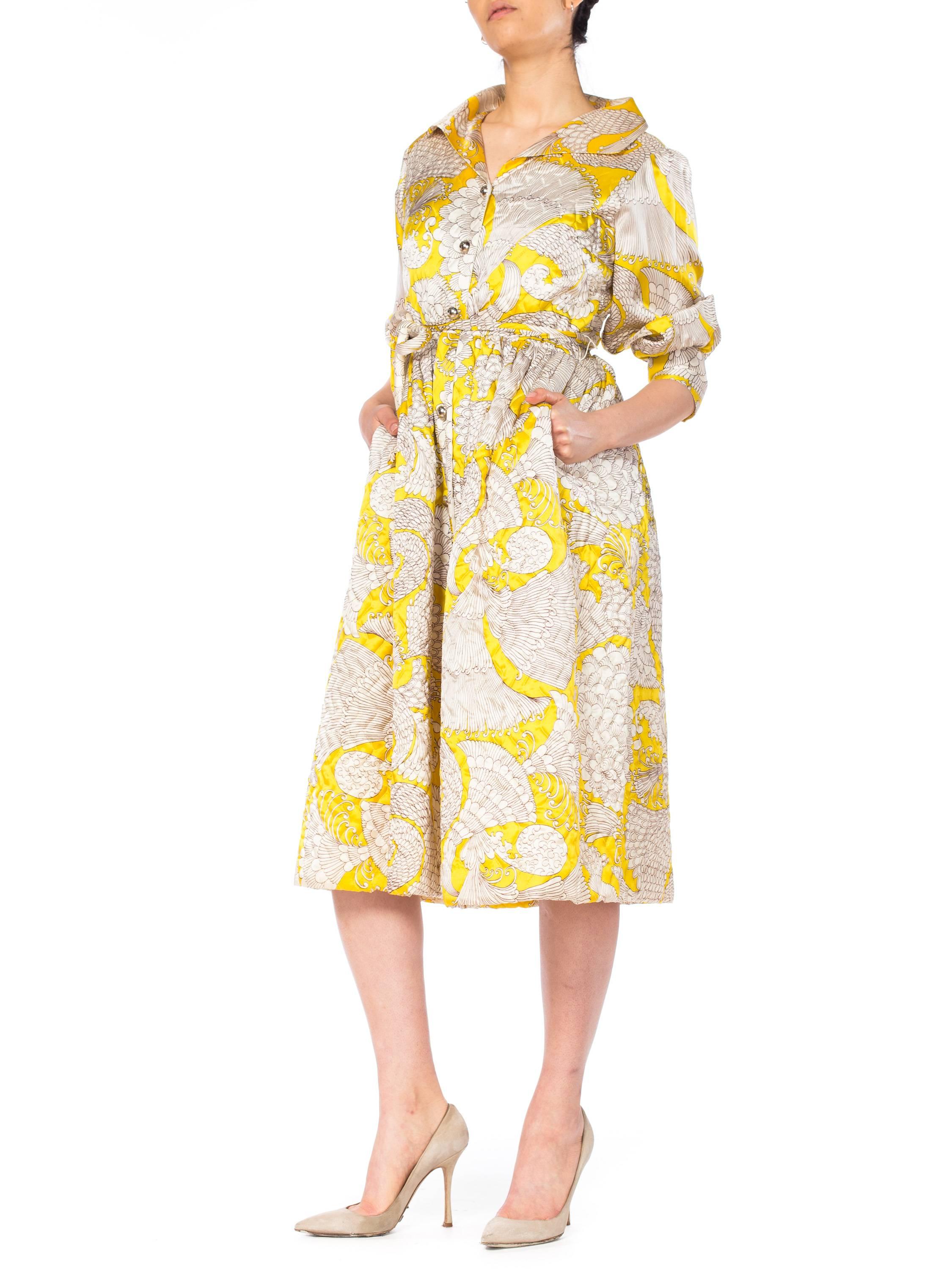 1960s Quilted Printed Coat Dress 2