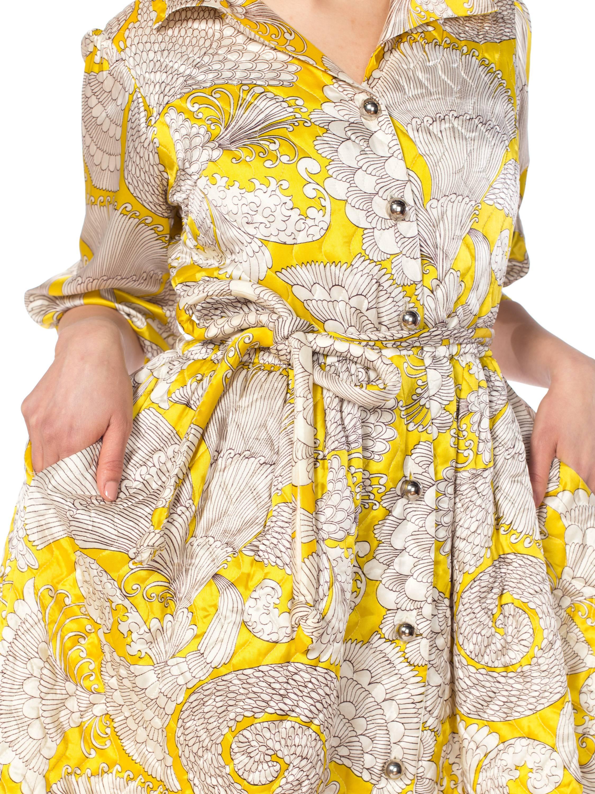 1960s Quilted Printed Coat Dress 4
