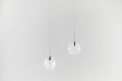1960s RAAK Amsterdam B-1217 Hexagonal Blown Glass Pendant Lights