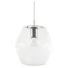 1960s RAAK Amsterdam B-1217 Hexagonal Blown Glass Pendant Lights