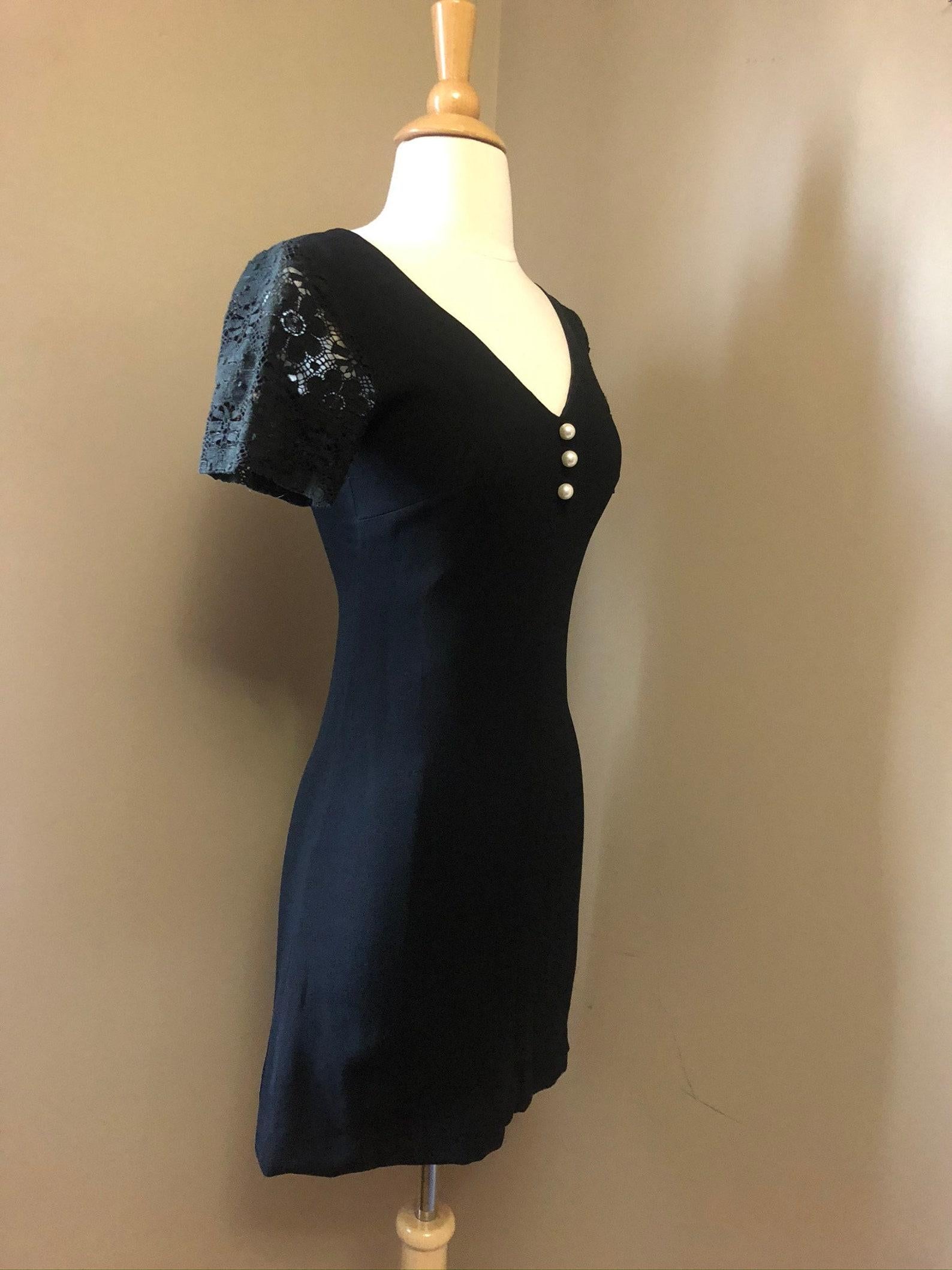 Women's Radley of London Black Mini Dress, Circa 1960s For Sale