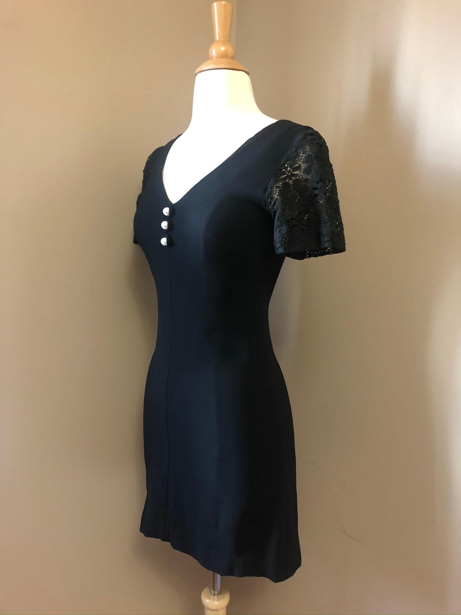 1960s Radley of London black mini dress For Sale 1
