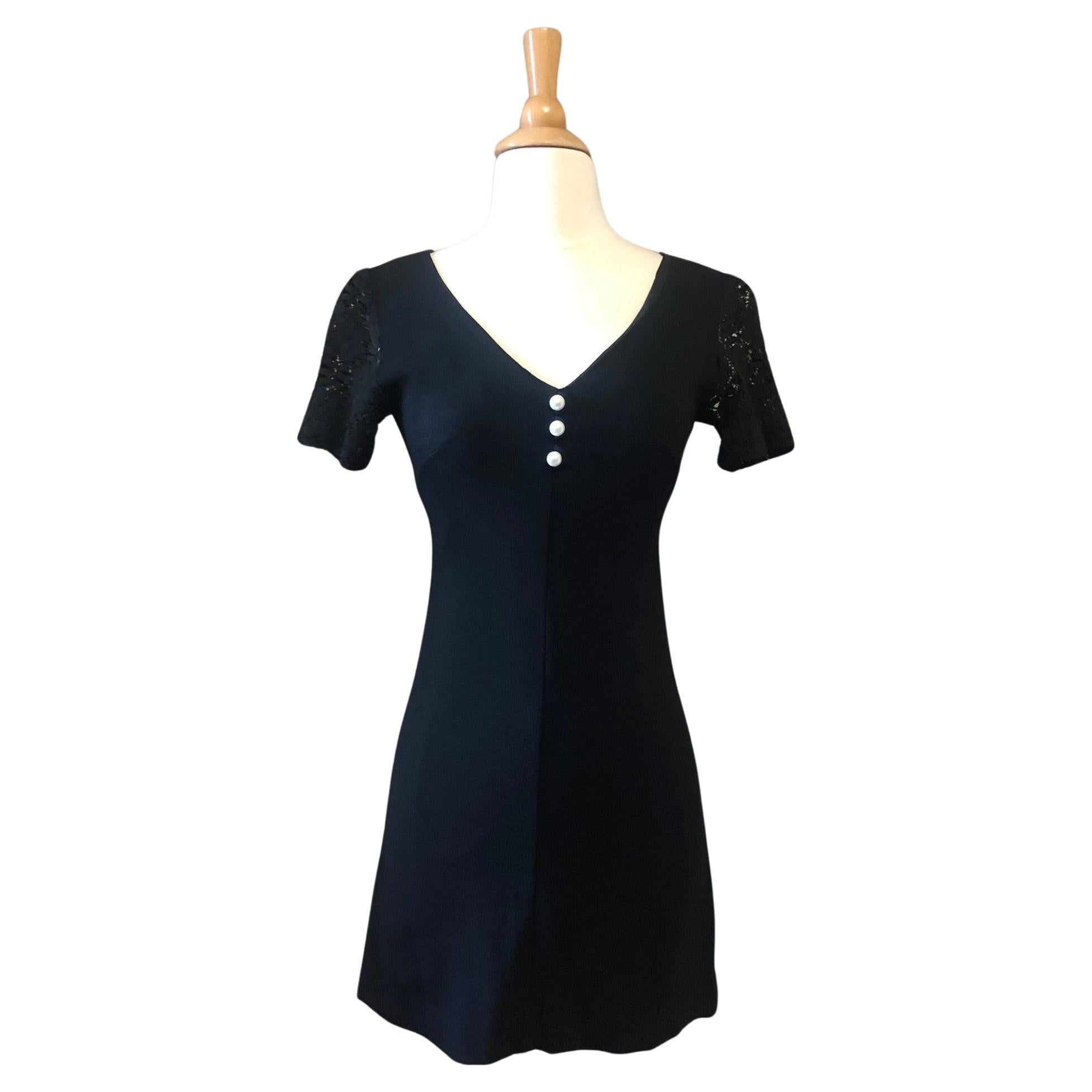 1960s Radley of London black mini dress For Sale