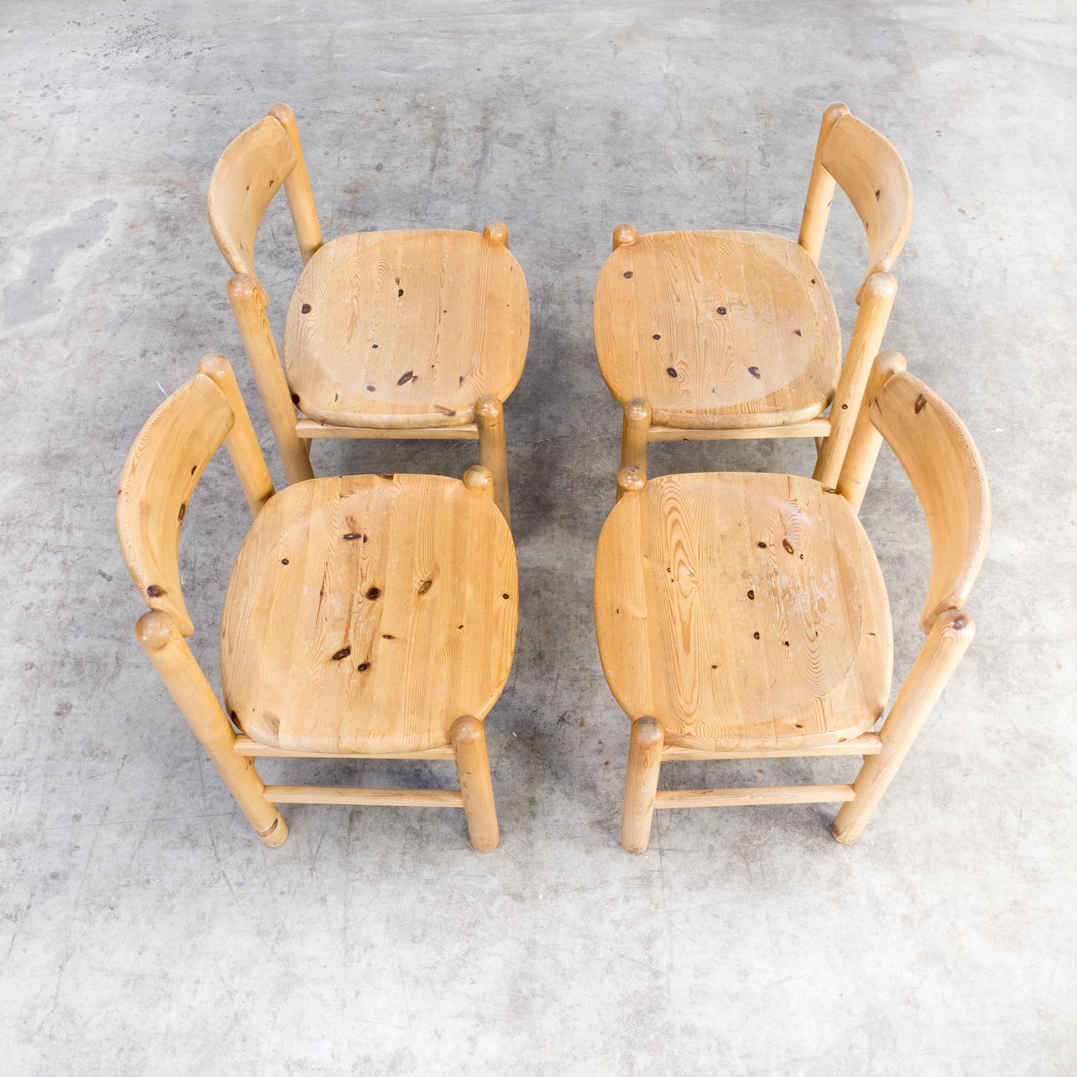 1960s Rainer Daumiller Pine Wood Dining Chair Set of 4 For Sale 5