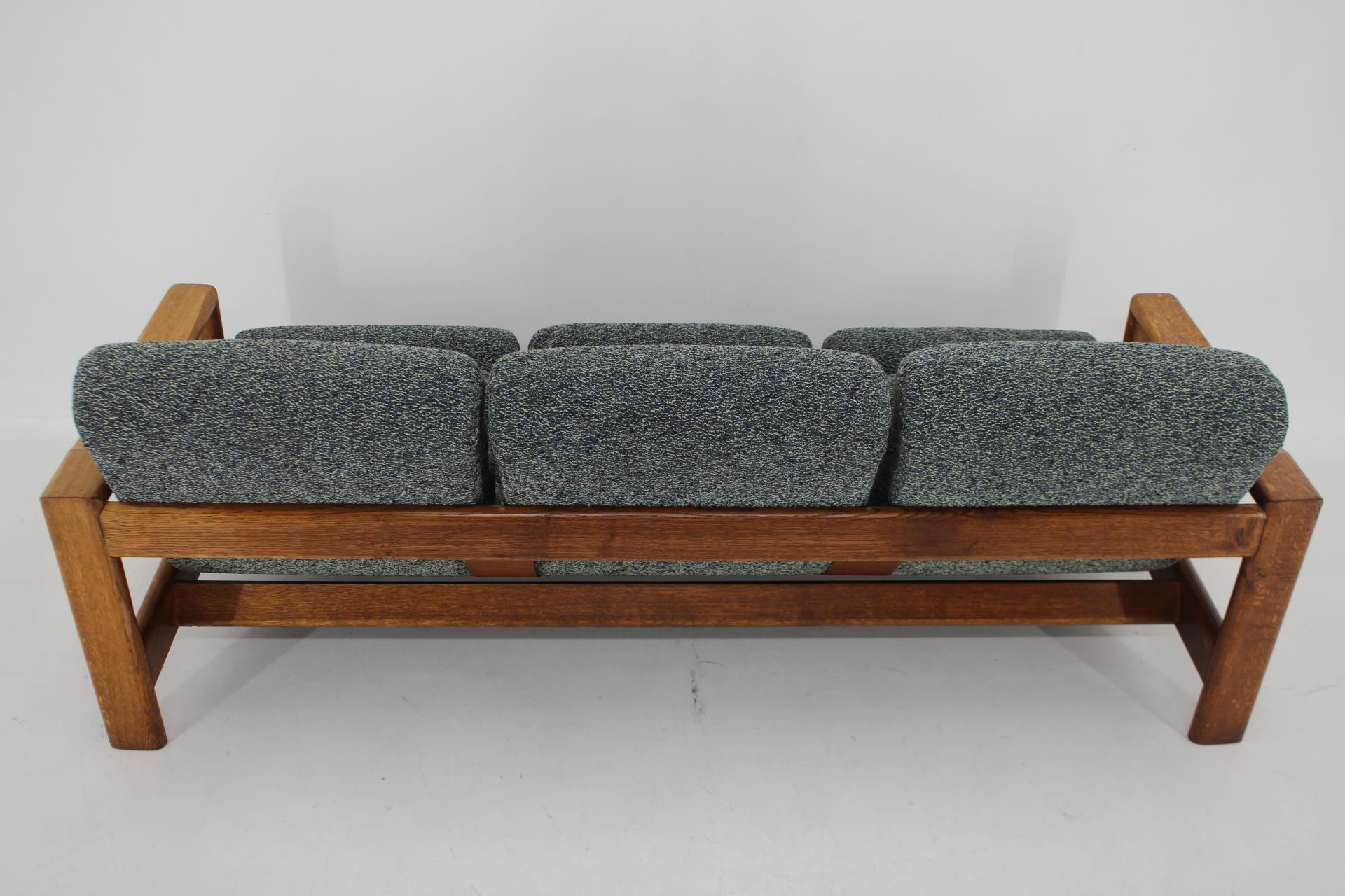 1960s Rare 3-Seater Oak Sofa, Finland For Sale 3