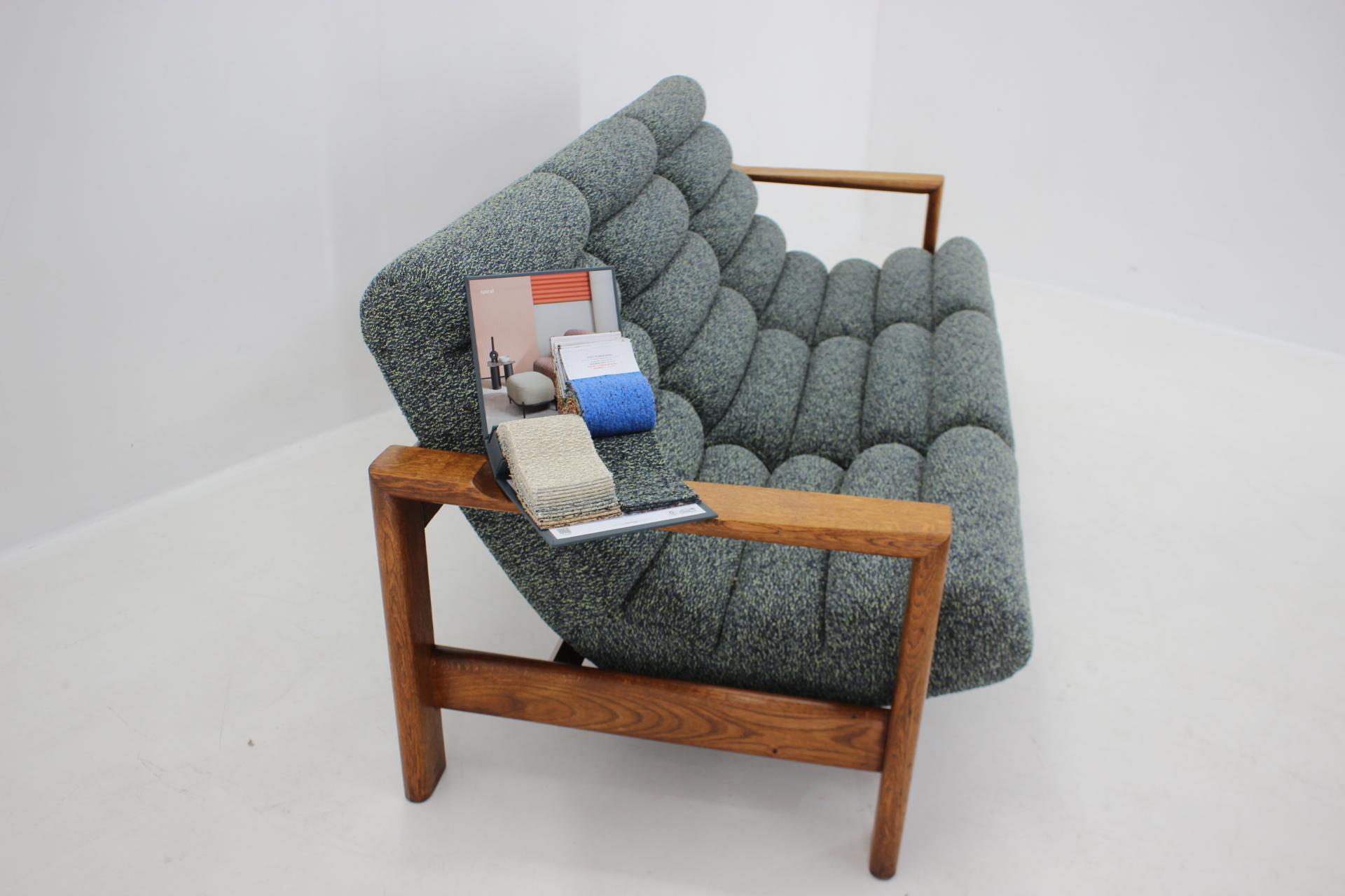 1960s Rare 3-Seater Oak Sofa, Finland For Sale 6