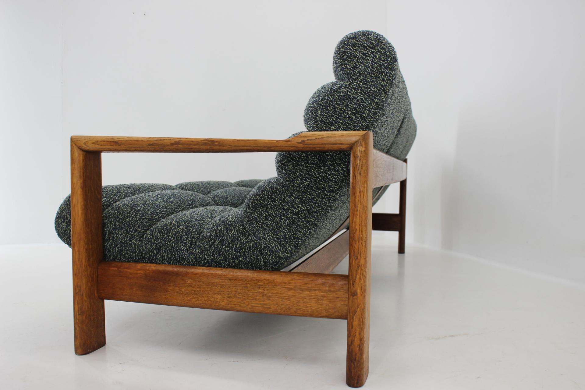 1960s Rare 3-Seater Oak Sofa, Finland For Sale 1