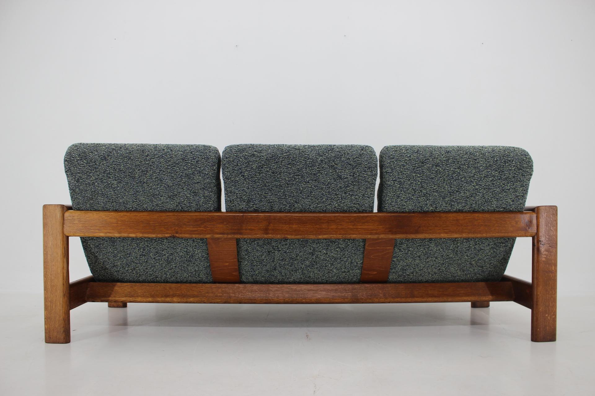 1960s Rare 3-Seater Oak Sofa, Finland For Sale 2
