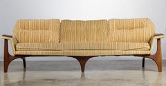 1960s Rare Adrian Pearsall Sofa Couch for Craft Associates Walnut Paws Angular
