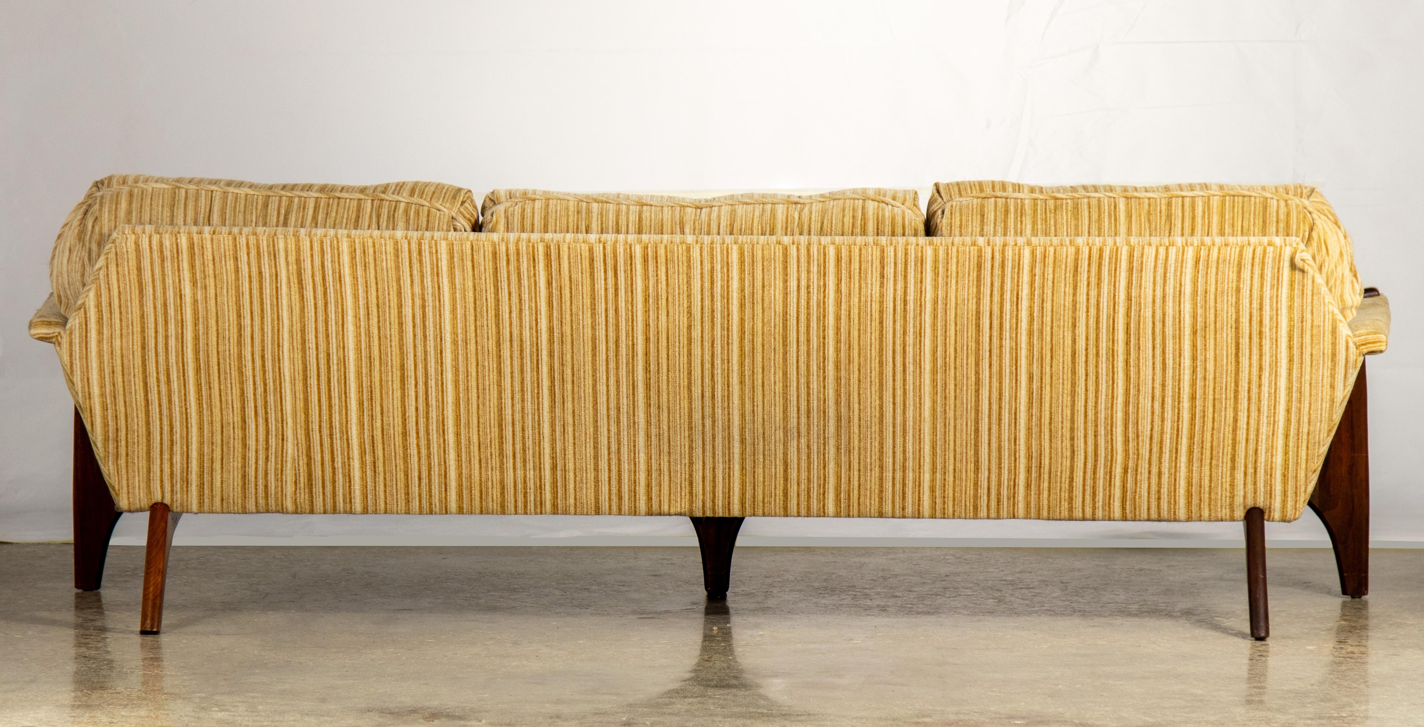 1960s Rare Adrian Pearsall Sofa Couch for Craft Associates Walnut Paws Angular 1