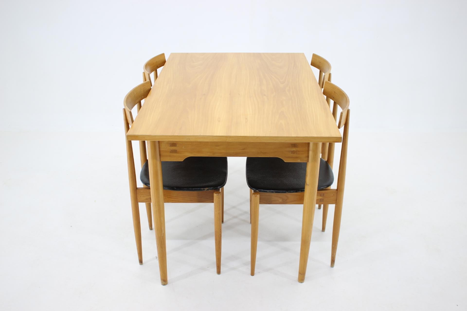 1960s dining table and chairs for sale