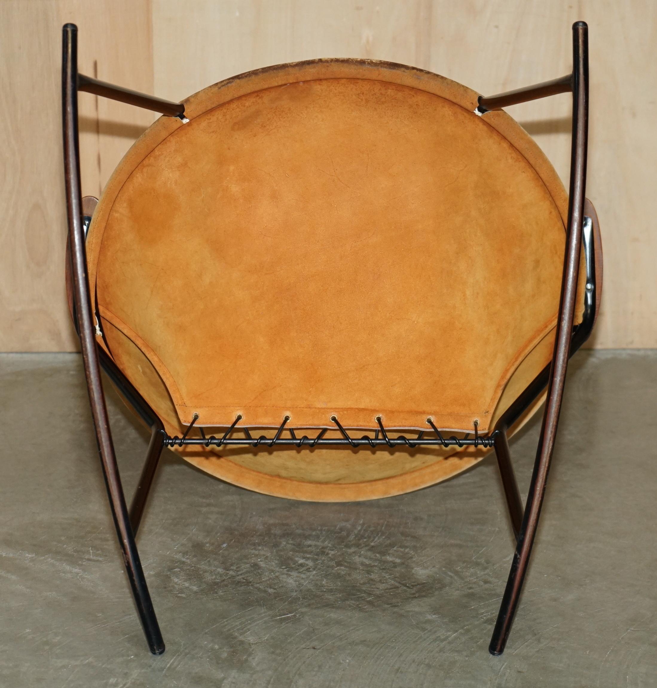 1960's RARE BALLOON LOUNGE ROCKING ARMCHAIR BY HANS OLSEN FOR WARM NORDIC For Sale 4