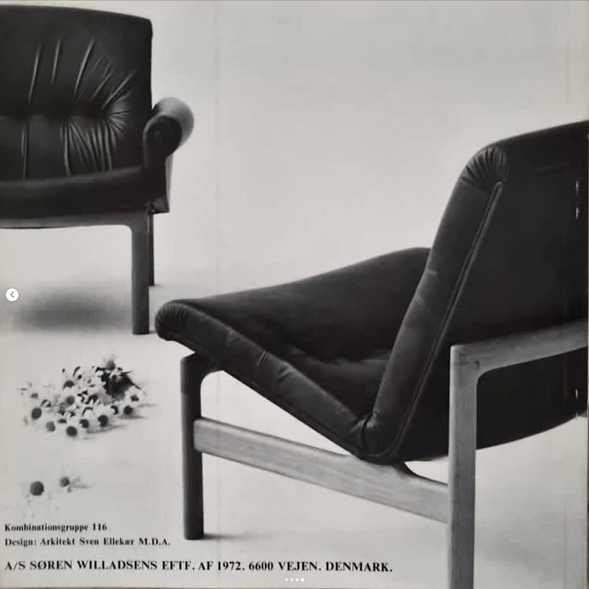 1960s Rare Easychair Group by Sven Ellekær for Søren Willadsen For Sale 4