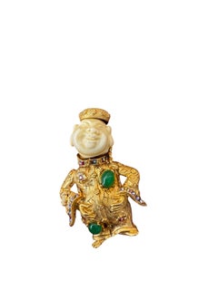 1960s Rare HAR Laughing Buddha Brooch