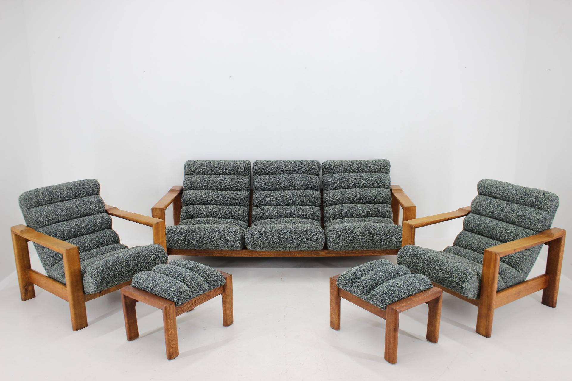 Mid-Century Modern 1960s Rare Living Room Oak Set, Finland For Sale
