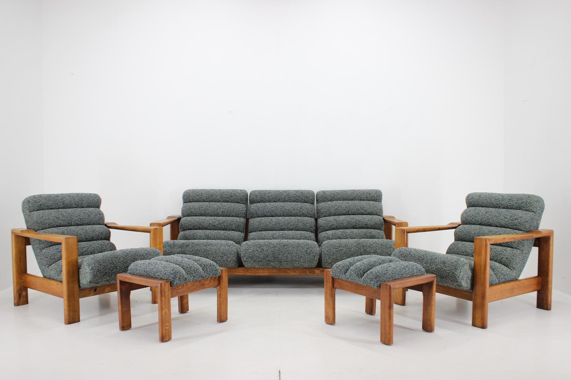 Finnish 1960s Rare Living Room Oak Set, Finland For Sale