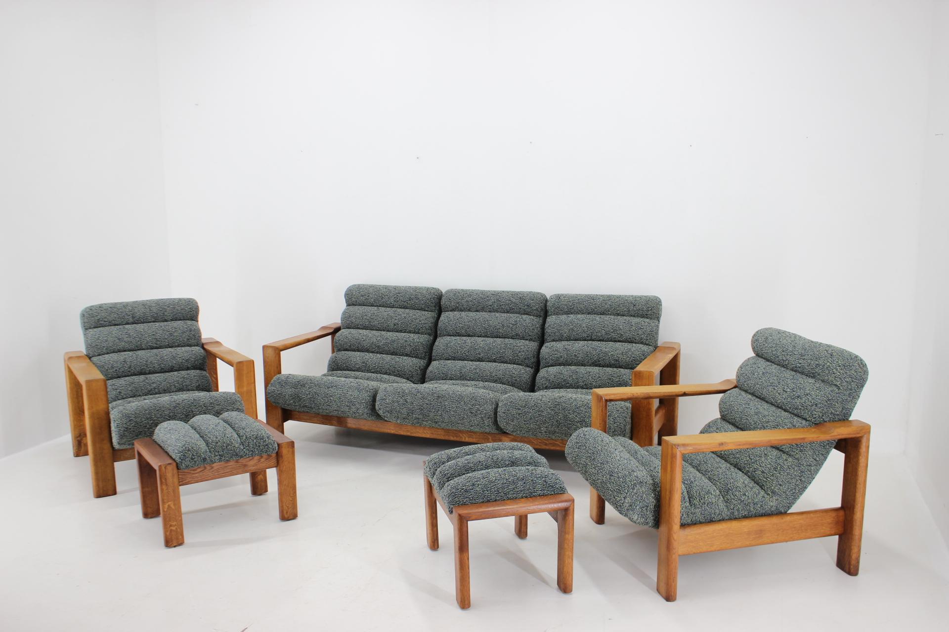 Mid-20th Century 1960s Rare Living Room Oak Set, Finland For Sale